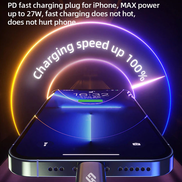 Cavo Dati USB Type C RGB Gradiente 7 Colori Ricarica Rapida Super Veloce 6A 66W Android e iPhone - HQtecno