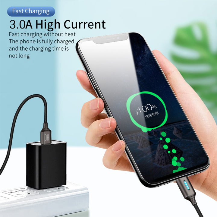 Cavo USB 3A Spegnimento Automatico Protezione di Ricarica Intelligente Type-C micro Lightning iPhone - HQtecno