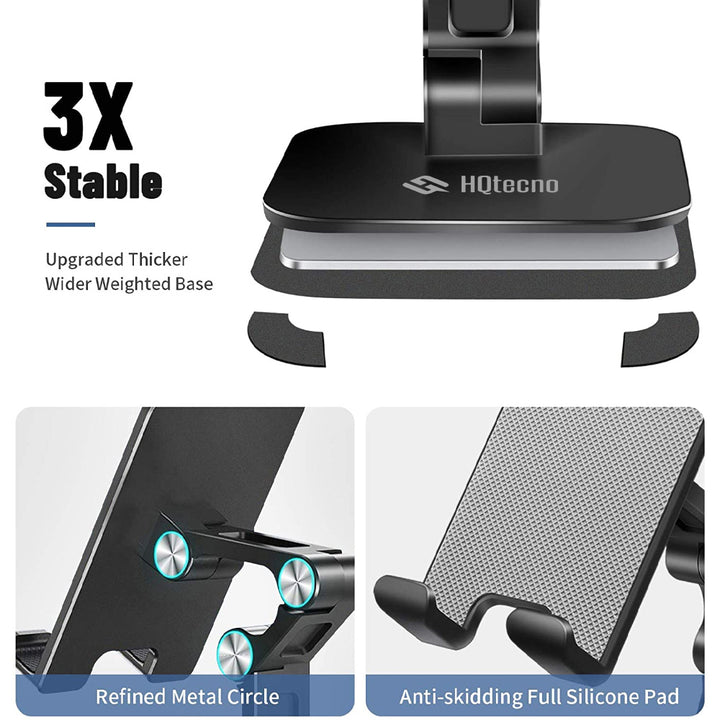 Supporto Pieghevole da Tavolo per Cellulare Smartphone/Tablet 4-12.9" Multi Angolo Dock Regolabile - HQtecno