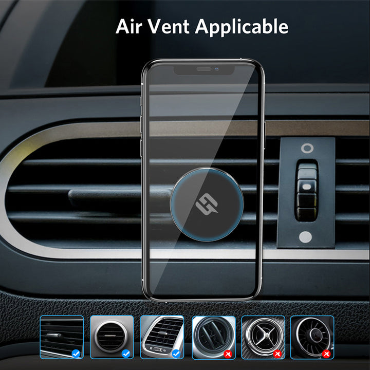 Supporto Magnetico Auto porta Cellulare Smartphone in Alluminio R-Shape per Presa d'Aria Auto - HQtecno