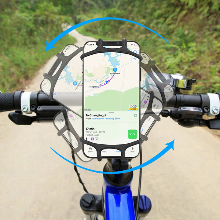 Supporto Bici Smartphone Rotazione 360° Porta Cellulare Regolabile per Manubrio Bicicletta e Moto - HQtecno
