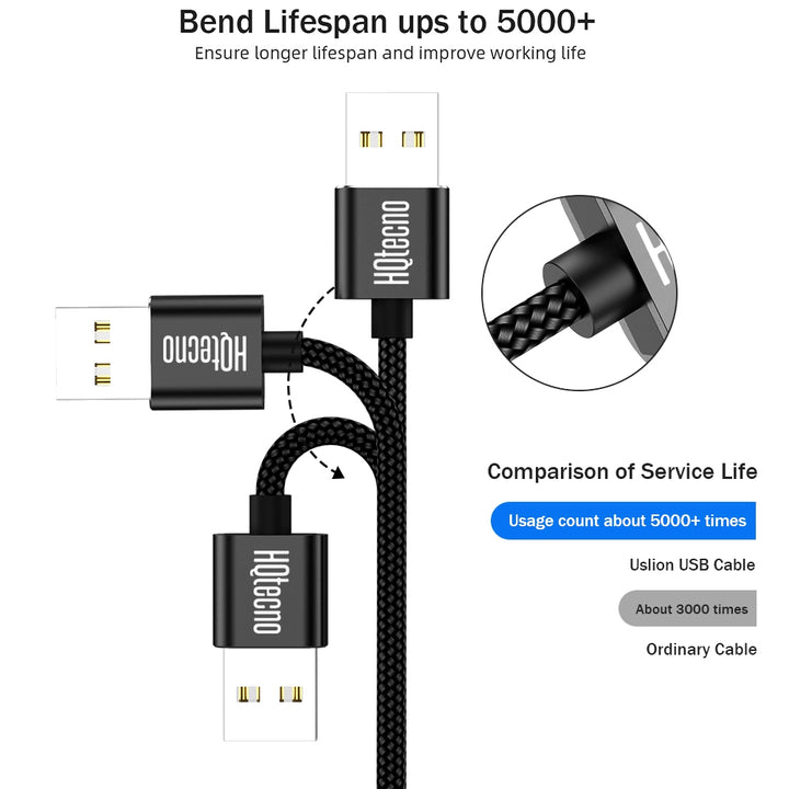 Cavo Magnetico USB 90 Gradi QC3.0 Ricarica Rapida 3A per Cellulare Type-C / Micro / iOS (1m 2m) - HQtecno