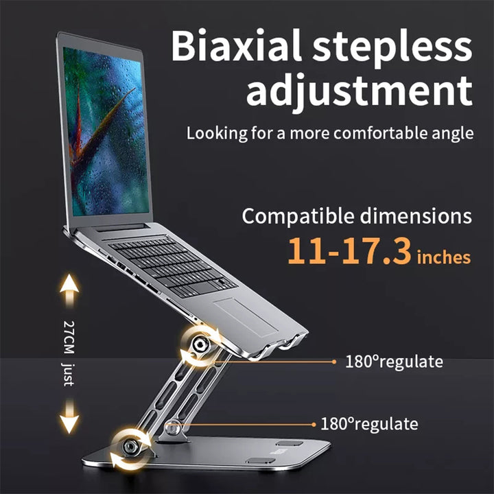 Supporto Laptop da Tavolo Regolabile e Pieghevole in Alluminio per Notebook Tablet fino a 17,3" - HQtecno
