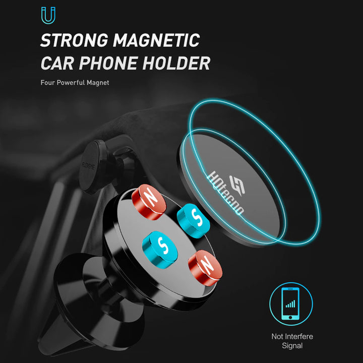 Supporto Magnetico da Auto in Alluminio Girevole per Smartphone Porta Cellulare con Rotazione 360° - HQtecno