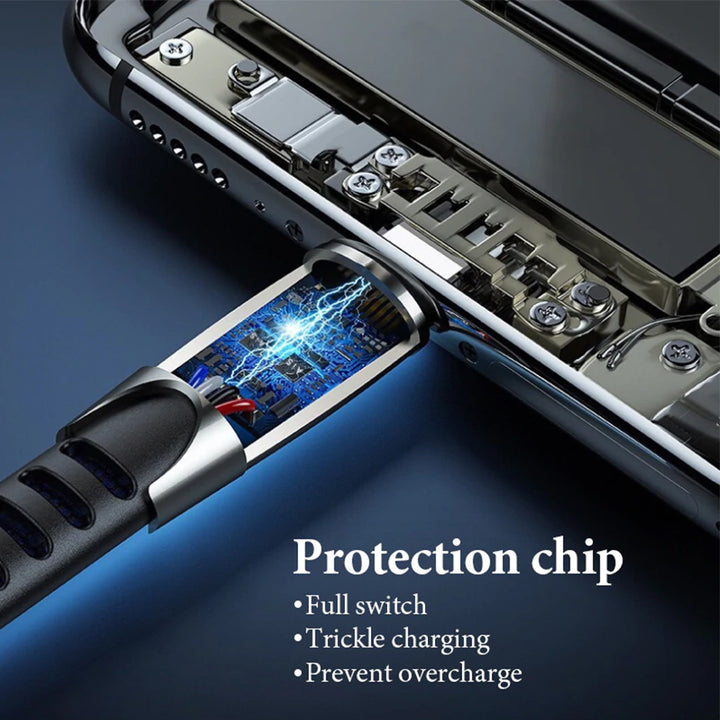 Cavo Dati USB 3A Ricarica Rapida QC3.0 per Cellulare Type-C / Micro / iOS in lega di Zinco - HQtecno