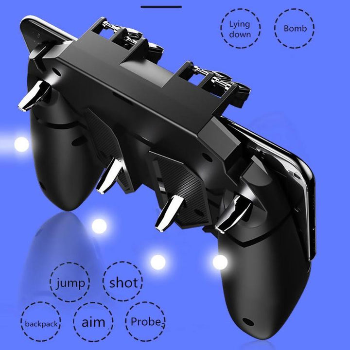 Controller Six Fingers Trigger Fire Button Aim L1R1 L2R2 Gamepad per PUBG Call of Duty mobile - HQtecno